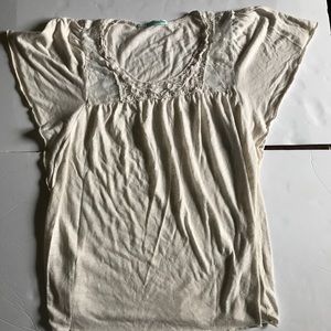 Maurices White M Top Ruffle Sleeve